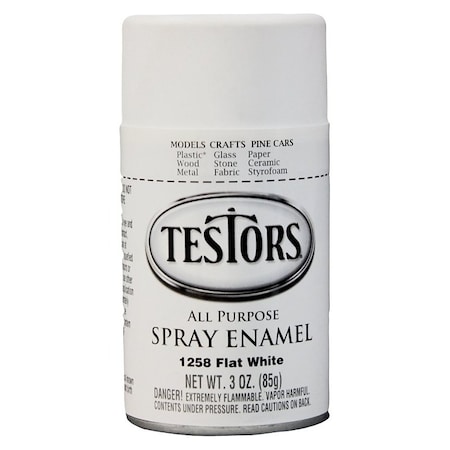Testors Craft Spray Paint, Flat, White, 3 oz 1258T