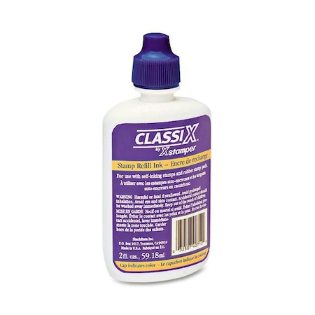 Shachihata Xstamper Classix Refill Ink, For Classix Self-Inking Stamps Only, 2 fl. oz. Bottle, Blue 40713