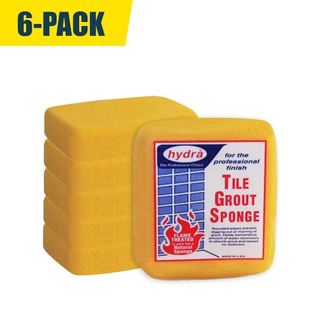 Hydra Grout Sponge, Large 7-1/2in x 5-1/8in x 2in - 6PK TGS1-6