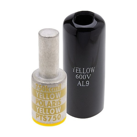 Polaris Pin Terminal, 600 V, Rubber Insulated, Yellow PTS750