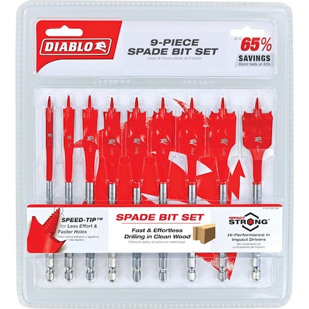 Diablo SPEEDemon Spade Bit Set, 9-Piece DSP2930-S9