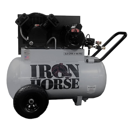 Iron Horse 20 Gallon Horizontal Belt Drive Compressor IHP5120H1-US