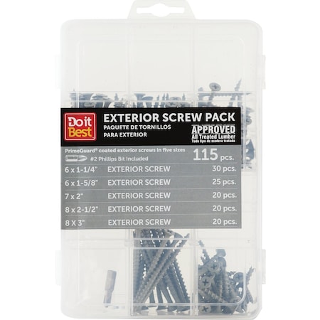 Do It Best Exterior Steel Screw Assortment Kit, 115 Pcs. DIB200061