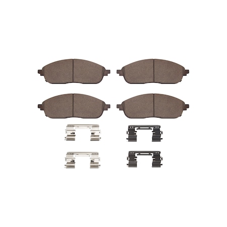Dynamic Friction Co DFC 5000 Advanced Brake Pads - Ceramic and Hardware Kit 1551-2436-01