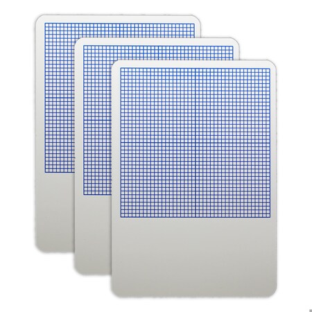 Flipside Graph Dry Erase Board, 1/4in. Ruled, 11in. x 16in., 3PK ER11161-3