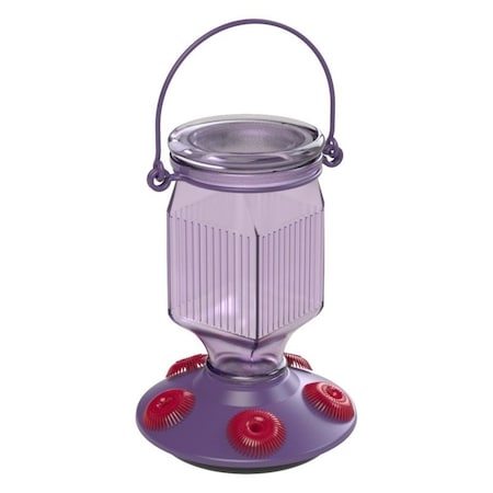 Perky-Pet Bird Feeder, Top-Fill, 16 oz, Nectar, 5-Port/Perch, Glass/Plastic, Lavender, 7-3/4 in H 9101-2