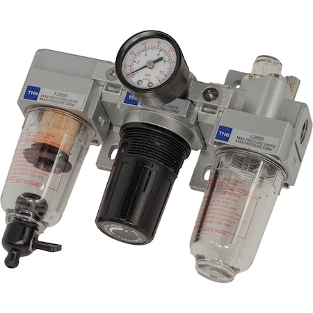 Grizzly 1/4" Filter/Regulator/Lubricator 150 PSI T34260