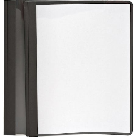 Tops Business Forms Oxford, Clear Front Report Cover, 3 Fasteners, Letter, 1/2in Capacity, Black, 25PK 55806