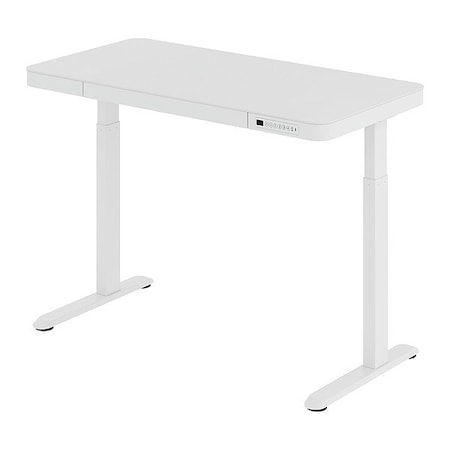 Flexispot Standing Desk, 28-47 5/8 in H, 48 in W, Wht EG9W-E
