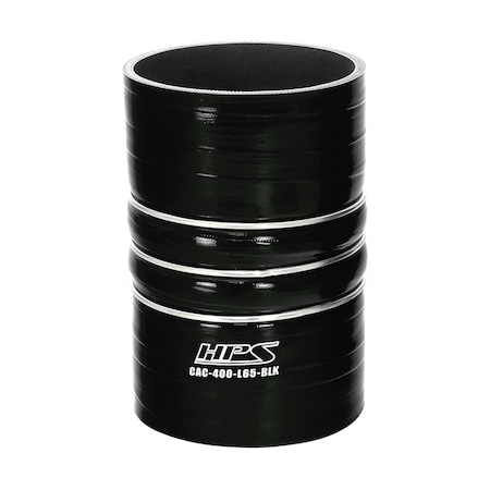 Hps Performance 4 in ID x 6.5 in L, 4-Ply Aramid Silicone Ultra Charge Air Cooler CAC Hump Coupler Hose, Black CAC-400-L65-BLK