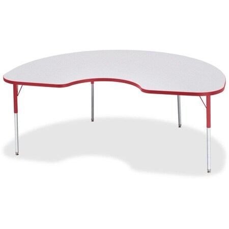 Jonti-Craft Berries Kidney Activity Table, 48 in. x 72 in., A-height, Freckled Gray/Red/Gray 6423JCA008
