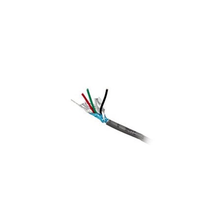 Cable Wholesale Shielded Security/Alarm Wire, Gray, 22/4 (22AWG 4 Conductor), Stranded, CMR / Inwall rated, 10K4-54212SF