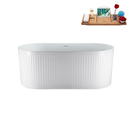 Streamline 59.1 in L, 27.6 in W, Glossy White, Acrylic, Center N4000GLD