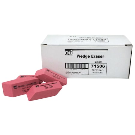 Vertex Synthetic Wedge Erasers, Small - 36 Per Box, 6PK VE3483144