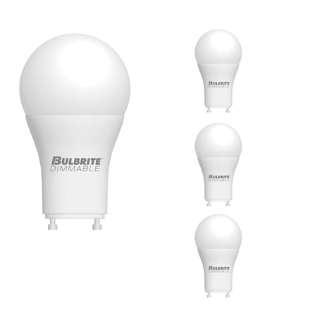 Bulbrite 9w Dimm Frost A19 LED Lght Bulbs Twist and Lock Bi-Pin (GU24) Base, 2700K Warm Wht, 800 Lumens, 4PK 862724