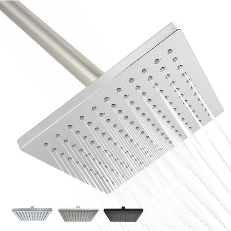 Supply Giant Shower Head, High Pressure Single Function Rainfall Showerhead, 2.5 GPM, 8in Face Diameter 74-907