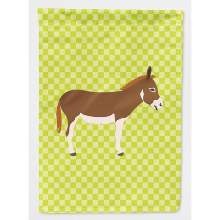 Carolines Treasures Miniature Mediterranian Donkey Green Garden Flag BB7673GF