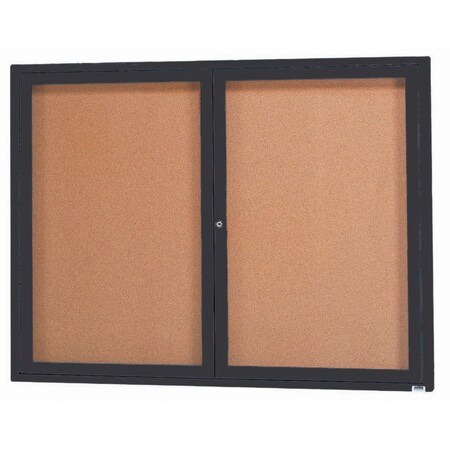 Aarco Illuminated Enclosed Bulletin Board w/ Black Powder Coated Al Frame, 36''Hx48''W DCC3648RIBK
