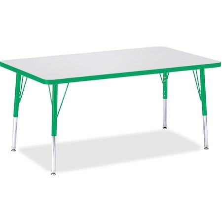 Jonti-Craft Berries Rectangle Activity Table, 30 in. x 48 in., E-height, Freckled Gray/Green/Gray 6473JCE119