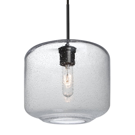 Besa Lighting Besa Niles 10 Pendant, Clear Bubble, Black Finish, 1x 60W MAX E26 Base 1JT-NILES10CL-BK