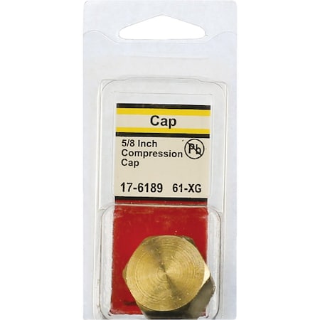 Westlake Pipe & Fittings 5/8'' Brass Compression Cap 17-6189