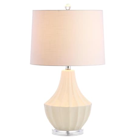 Jonathan Y Tate 24.5" Ceramic LED Table Lamp, Cream JYL8018C