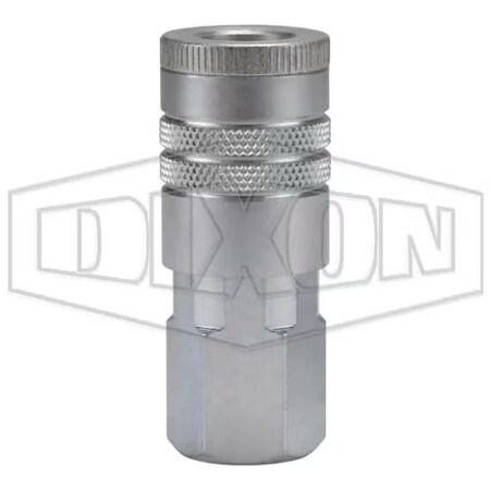 Dixon Air Chief Industrial Automotive Female Quick Connect Coupler, 3/8-18 Nominal, 300 psi Pressure, Stee DC1023