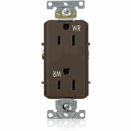 Leviton Plugs&Rcptcls, 15A, 125VAC, Brn, PBT, PK1 WDR15