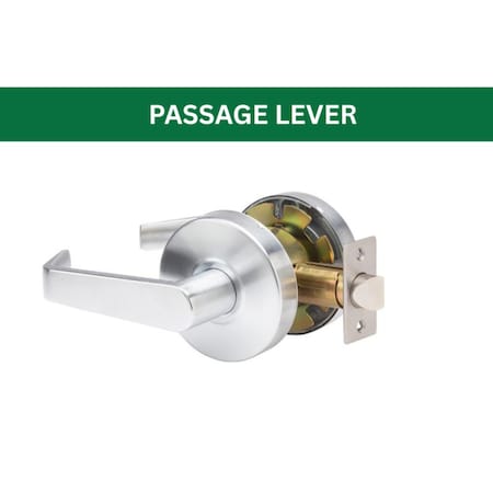 Global Door Controls GAL Series Eiffel Style Heavy-Duty Residential Cylindrical Lever, Grade 2 Passage in Brushed Chrome GAL-1110L-R-626