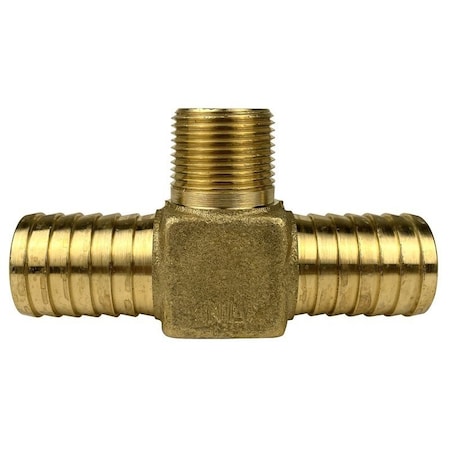 Water Source Hydrant Pipe Tee, 1 x 3/4 in, Barb x MNPT, Brass HT175NL