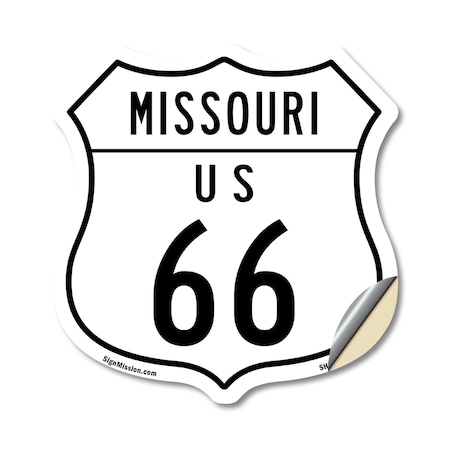 Signmission Missouri Route Marker Shield Sign Us 66, 18 Inch X 18 Inch, Vinyl Decal SHI-D-18-386