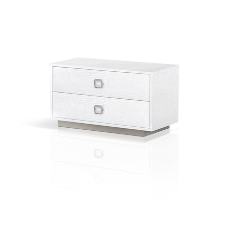 Homeroots 19" White Solid and Manufactured Wood Two Drawer Nightstand 491582