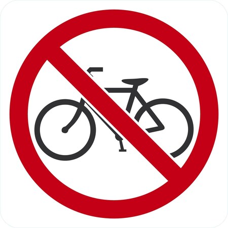 Lyle No Bicycle Symbol, 24x24, Non-Reflective, White G-13925-NA_24x24