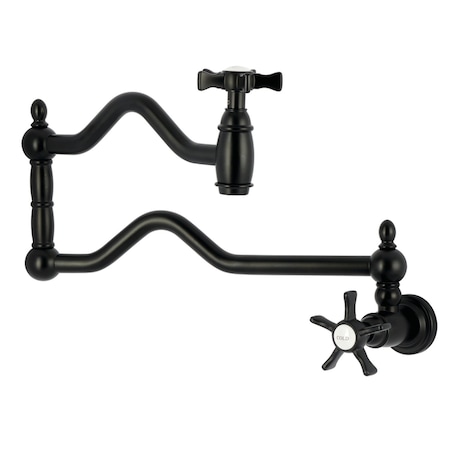 Kingston Brass Wall Mount Pot Filler Faucet, Matte Black KS2100NX