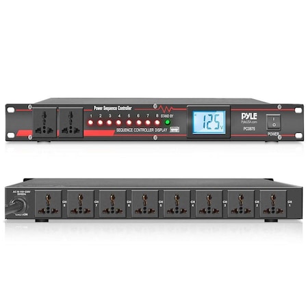 Pyle Power Supply Sequence Controller, Surge, Rack Mounted, USB, 10 Outlet(s) 3.28 ft. PCO875