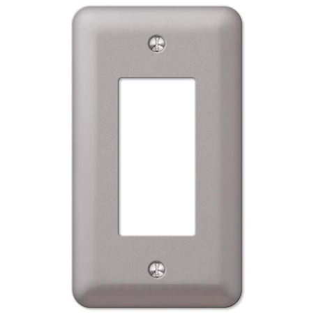 Amerelle Devon Brushed Nickel 1 gang Steel Single Outlet Wall Plate 2RPW
