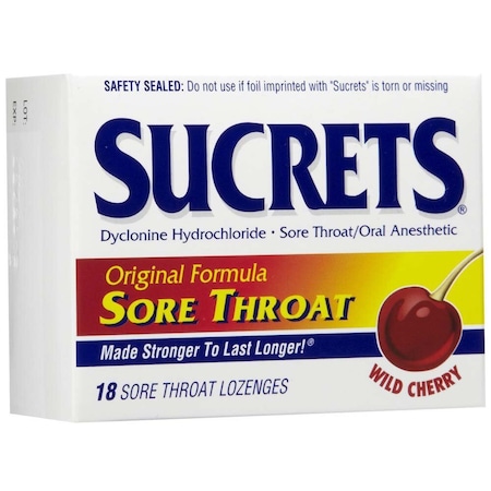 Sucrets Dyclonine HCl Sore Throat Relief Lozenge, 2mg, 18PK 578039_BX