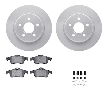 Dynamic Friction Co DFC GEOSPEC Coated Rotors with 5000 Brake Pads - Ceramic and Hardware 4512-27079