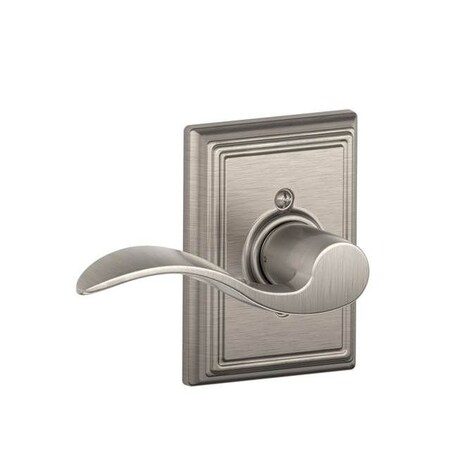 Schlage Residential Right Hand Accent Lever with Addison Rose Dummy Interior Trim Satin Nickel Finish F94ACC619ADDRH