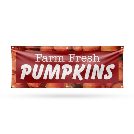 Signmission Farm Fresh Pumpkins, 24 Inch x 72 Inch, Vinyl Banner B-72-30612