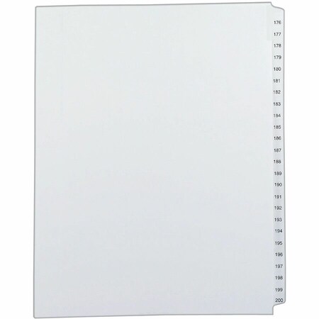 Avery Dennison Avery Side Tab Collated Legal Index Divider, Printed 176 to 200, 8.5"x11", 25 Tabs, White/White 82190