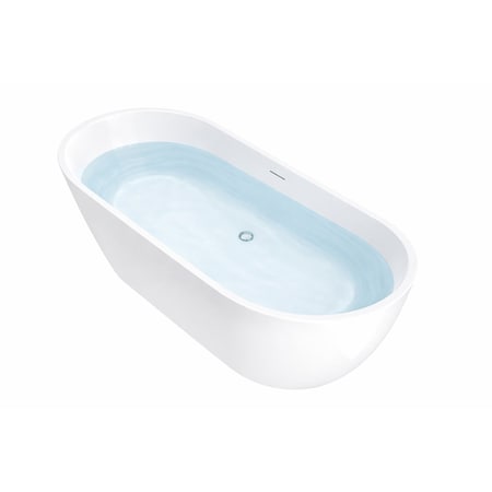 Anzzi Mone 67 in. Acrylic Glossy Flatbottom Bathtub in White FT-AZ903-67