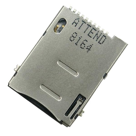 Attend SIM Card Socket Push-Push Type, 6+2 Pin w/switch, 10u in. 115A-ADA0-R02