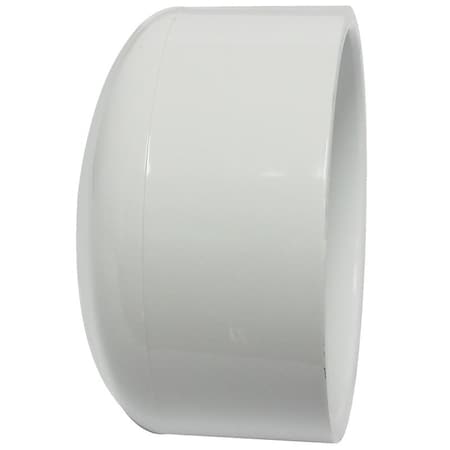 Canplas Pipe Cap, 4 in, Hub, PVC, White 193084S