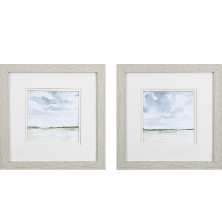 Homeroots Set of Two Landscape Abstract Watercolor Wall Art, 2PK 395651