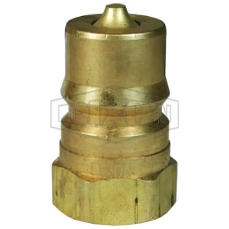 Dixon Quick Disconnect Poppet Valve Plug, 1/4 in Nominal, Quick Disconnect Plug x FNPT, Brass, Domestic HS2F2-B