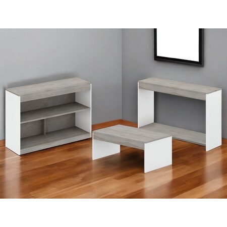 Homeroots 39" Gray And White Solid Console Table 528805