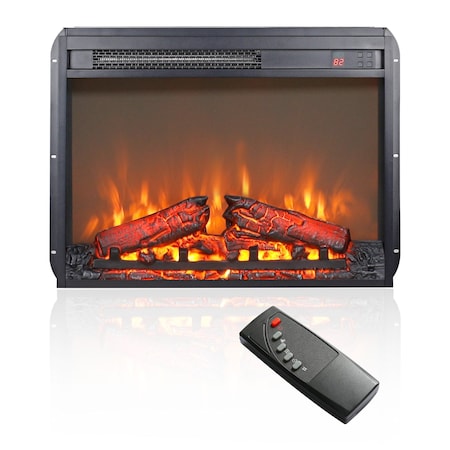 Edendirect 23 in. Ventless Electric Fireplace Insert with log set & realistic flame, remote control with timer ZR-W1769103308