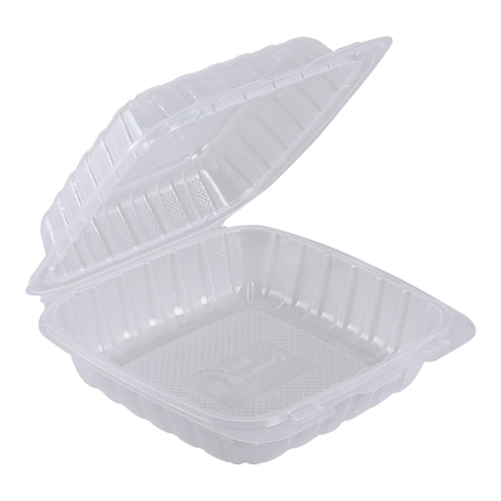 Empress PP Hinged Container Vented Clear 8 in x 8 in 1 Compartment, 200PK ECLPPHL-81