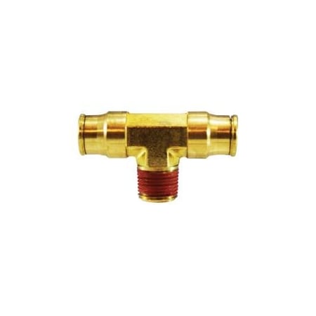 First Fitting & Fastener 3/8 X 1/8 MPT MALE BRANCH TEE BRASS PUSH-IN FITTING 20117MID